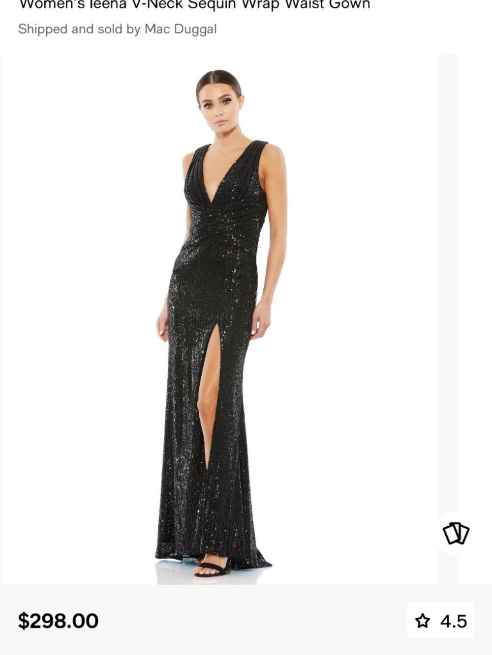 Mac Duggal Black sequin gown